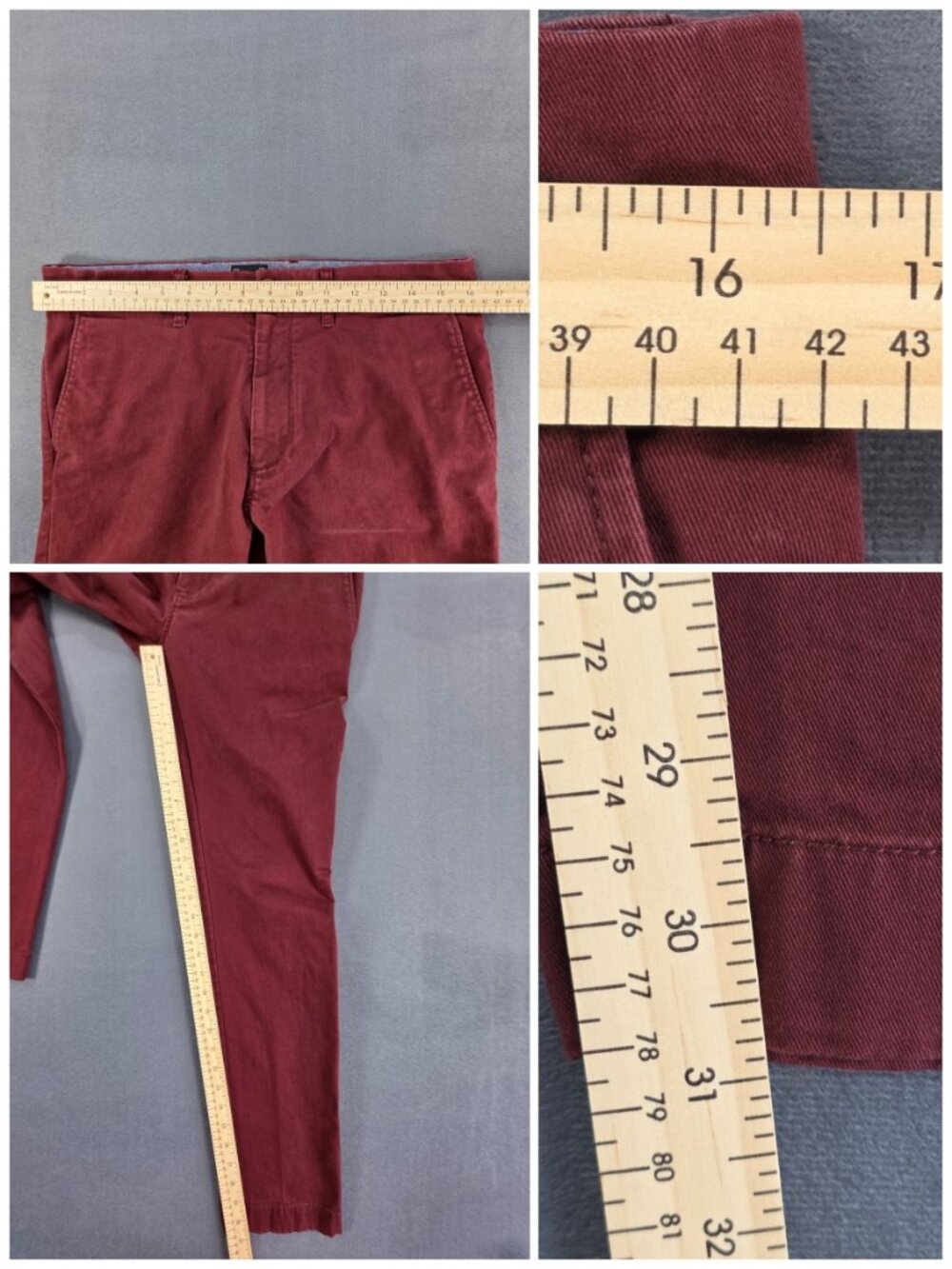 J. Crew 484 Slim Men's 31x32 Brick Red Stretch Chino Pants - Picture 9 of 10
